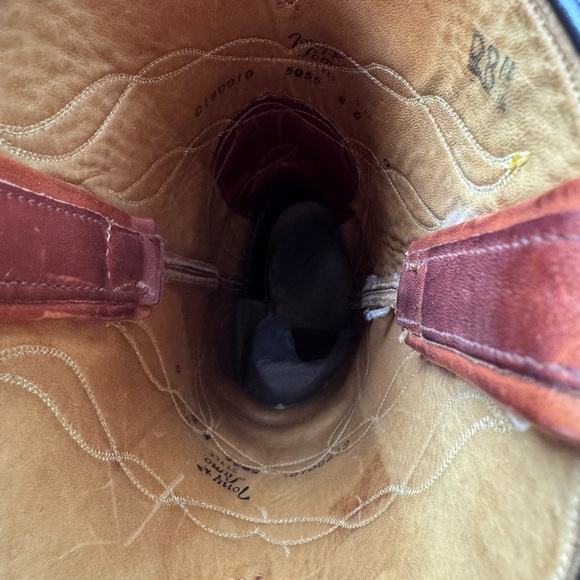 Tony Lama Brown Leather Cowboy Boots men’s size 8D vintage - Picture 6 of 9